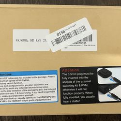 HDMI KVM Switch 2 Computers 3 Monitors - 4K/60Hz 