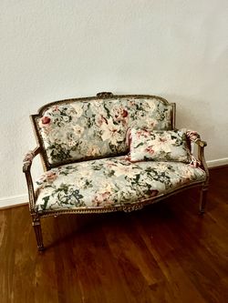 Flowered, beautiful bench