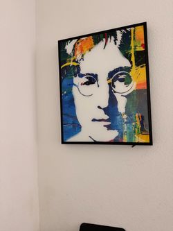 John Lennon Pop Art Framed Canvas Print