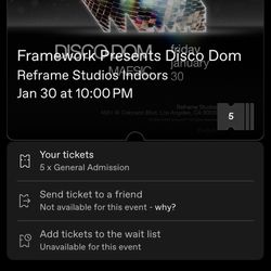 Disco Dom Framework Tickets