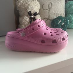Crocs Pink Platform Kids Clogs