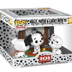 Rolly, Patch, & Lucky With TV Funko Pop! 1664 101 Dalmatians NIB