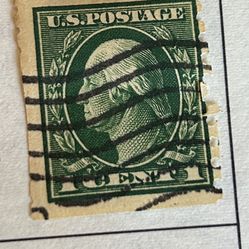 George Washington Green One Cent Us Postage Stamp Early 1900S