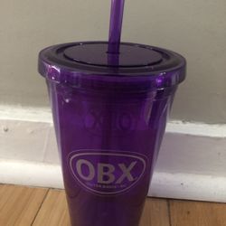 New OBX Purple Drinking Cup With Straw