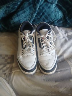 Air Jordan 3 White Navy Sneakers