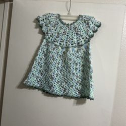 Fantastic Baby Girl  handmade crochet pink dress age 12 to 24 months