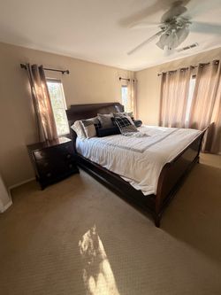 California King Bed Solid Wood Set