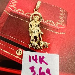 For Wedding 14K Solid Gold Pendant 3.6Gr