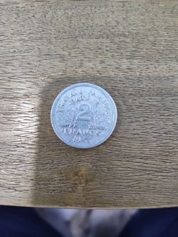 1943 French 2 Francs Vichy Coin