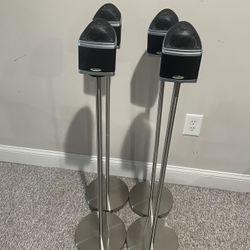 Mirage Nanosat Speakers w/ Stands – Home Theater Surround Sound (Set of 4)
