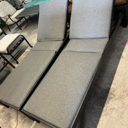 Patio,Lounges,2 Metal Lounges,Pool chairs with cushions.