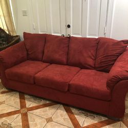 Red Sofa / Couch Good Condition 