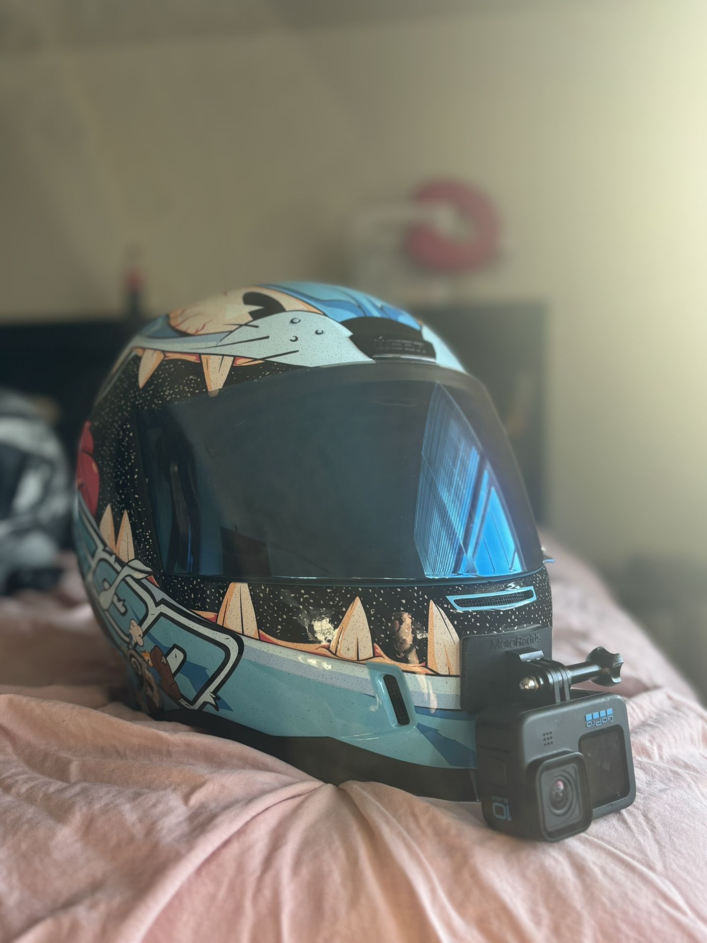 9 Lives — Icon Full Face Glow in the Dark Helmet — XL