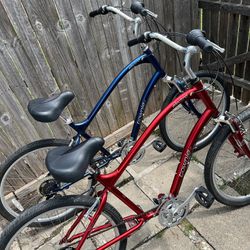 *PARTNER SET* Electra - Townie 21  26” wheel  Cruiser bikes (Red/Blue)  3x7 gearing  Front suspension  