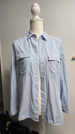 The Group Babaton Blue Stripe Button Shirt S