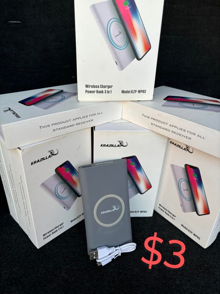🔥💰New Krazilla KZP-WP03 Wireless Charger power bank 2A 5W 5V- Krazilla (white)🔥💰