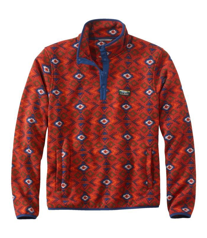 X-Large L.L.Bean Men's  Fleece Pullover Sweater, Print