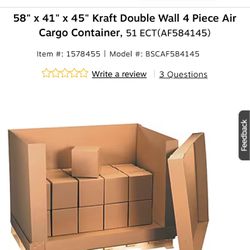58”x 41”x45” Kraft Double Wall Cargo Container $15