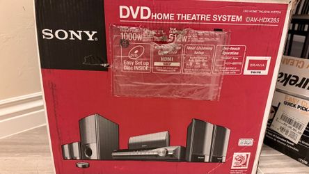 Sony DAV-HDX285 5.1 Home Theater System Complete Set – DVD/CD, HDMI, Subwoofer & Speakers – $60