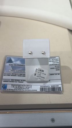 14K White Gold Princess Cut Diamond Stud Earrings