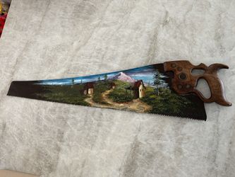Hand Painted Hand Saw Art