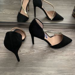 Black Heels Gold Detail Stiletto
