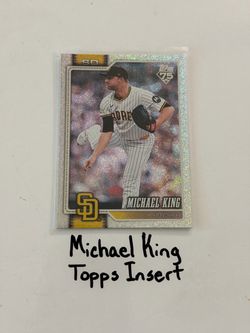 Michael King San Diego Padres Pitcher Topps Short Print Insert Card.