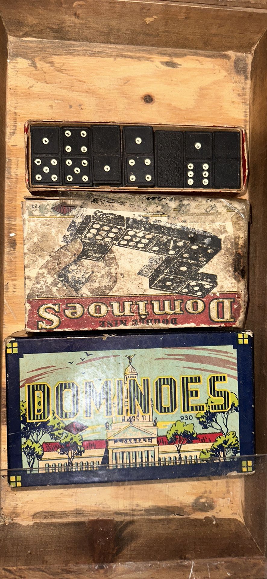 Vintage Set Of 3 Double Nine dominoes 