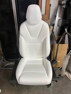 White Tesla Model X Front Passenger Captain Chair
