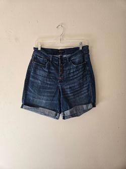Judy Blue High-Rise Dark Blue Denim Button-Front Shorts