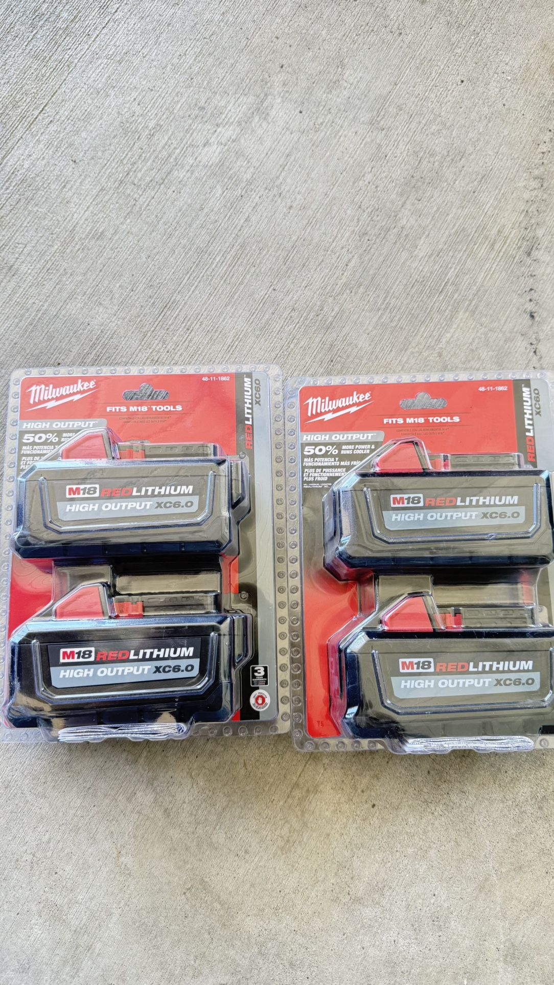 6.0 Milwaukee Batteries 2 Pack $200 Each