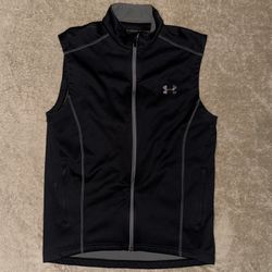 Under Armour Black Zip Up Fleece Lined Vest Size Small