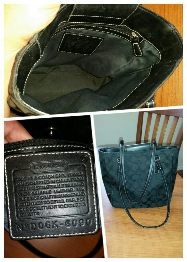 Coach Black Signature Tote Bag