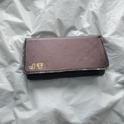 JT Handmade Black/Purple HolographicBi-Fold Wallet Cash And Card Holder Wallet 