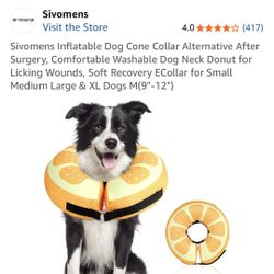 IEUUMLER INFLATABLE DOG COLLAR SIZE MEDIUM🍊