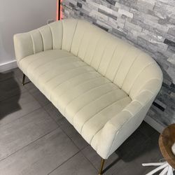Curved Beige Sofa