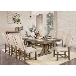 7 Piece Rectangular Dining Set in Light Oak (9 Pc Set also available)