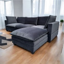 Black Cloud Couch Sectional Sofa