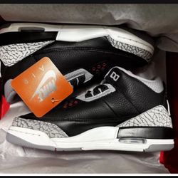 Nike Air Jordan 3 Retro 2024 Black Cement  Size Mens 13 Brand New DS Black 