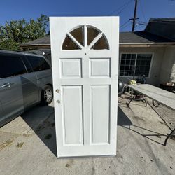 Refinished Front Door – Fresh Paint, Peephole, Metal Kick Plate (Read)