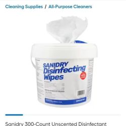 Sanidry 300-Count Unscented Disinfectant Wipes All-Purpose Cleaner

