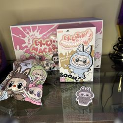 THE MONSTERS Exciting Macaron Vinyl Plush Labubu (Sesame Bean) POP MART