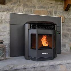 Comfortbilt 2800 Sq Ft Pellet Stove Insert with Blower & 43" x 33 1/2" Faceplate EPA Certified - HP22i-Black-SS