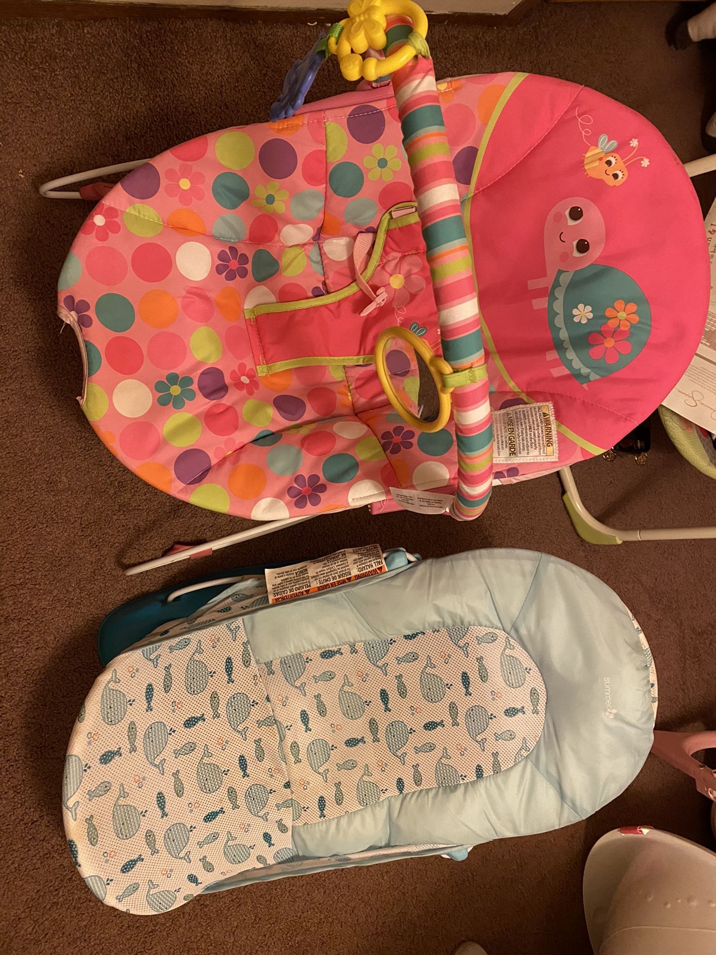 Baby girl Bouncer and boy bath thing