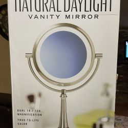 Dual Sided LED Lights Mirror, 10 X Magnifying Mirror