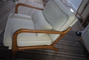 Mid-Century Modern Wood Frame Lounge Chair