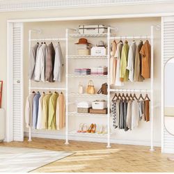 Wall Mounted Closet System, Expandable Industrial  White S-41