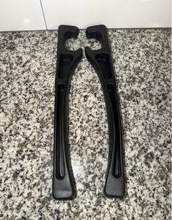 Black Plastic Car Seat Side Trim Panels Pair