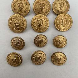 12 Vintage 1950’s Pittsburgh Police Dress Uniform Butto