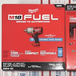 Milwaukee M18 Fuel 3/4” High Torque Impact Wrench w/One Key.  Tool Only.Model #2864-20